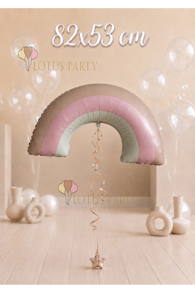 LOTUS PARTY Bohemian Retro Rainbow Foil Balloon - Pink Rainbow Foil Balloon