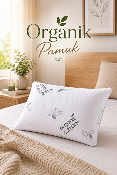 Uykuva CottonPure™ Organik Pamuk Ortopedik Visco Yastık 60x40x13 cm