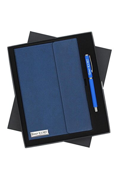 hediyerengi İsme Özel Premium Defter ve Roller Kalem Seti Tasarım Kutulu