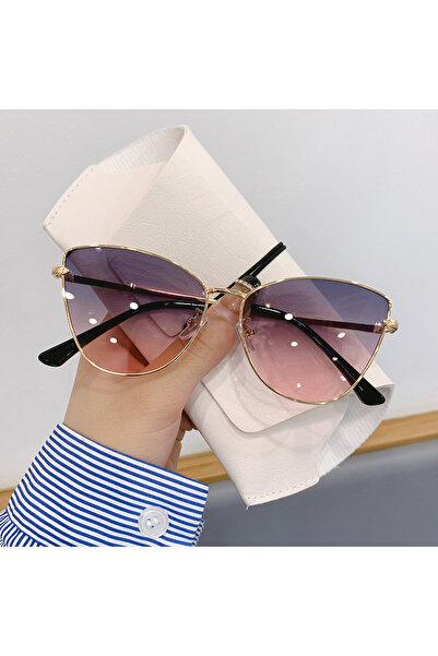 Choice Gold-grey pink Vintage Cat Eye Frame Sunglasses Women 2024 Luxury Bran...