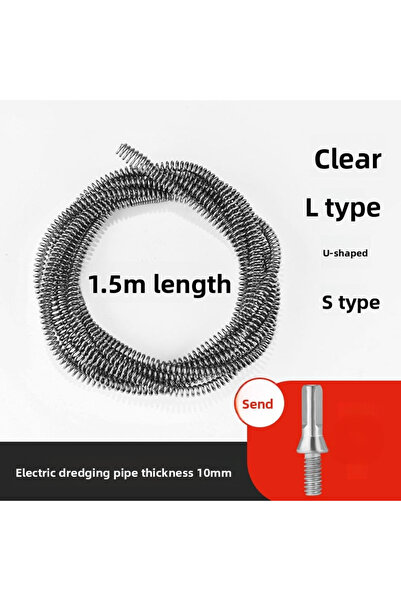 Choice1 1.5-meter pipe 1/1.5/2.5/3.5/5 Meter Drain Cleaner 10mm Dia Pipe Spri...