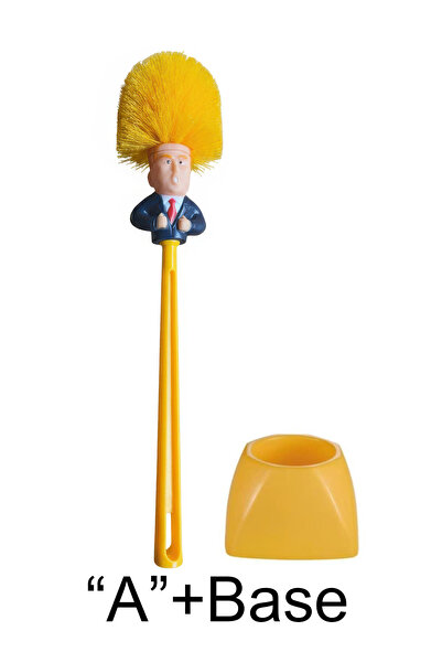 Choice3 1PC-A-with base Funny Yellow Hair Cartoon Toilet Brush with Holder | ...