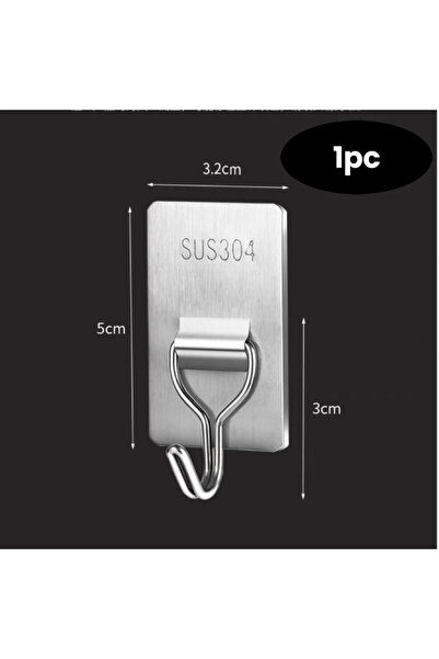 Choice 50X32mm 1PC Self-Adhesive Towel Hooks 304 Stainless Steel Stick-On Wal...