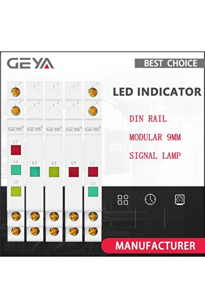 choice2 مؤشر ضوئي أصفر من GEYA لتركيب على قضبان DIN، مصباح إشارة LED بجهد 230...