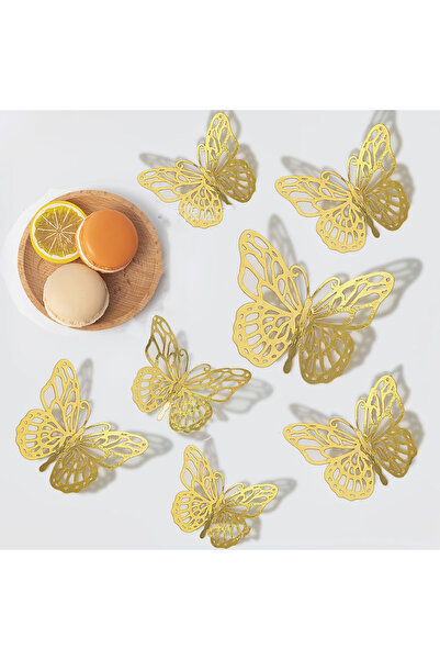 Choice4 style 5 48pcs 3D Butterfly Wall Decor 4 Styles 3 Sizes, Gold Butterfl...