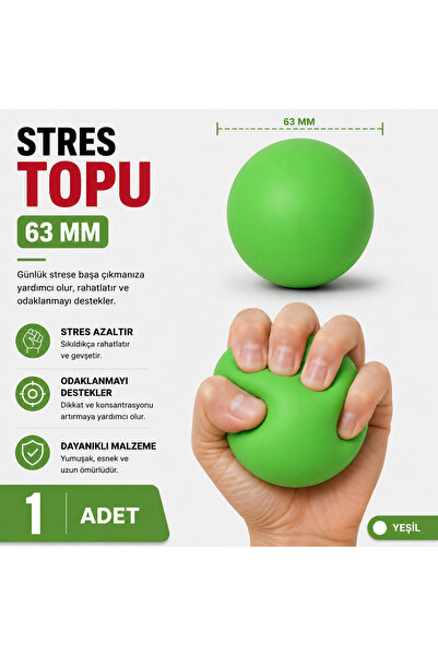 NUBEX PROMOSYON 63 mm PU Stres Topu - Yumuşak Sıkma Topu - 14 Renk Seçeneği -...