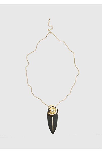 Roman Desenli Gold Zincir Kadın Kolye Standart Renk Y1886114_089