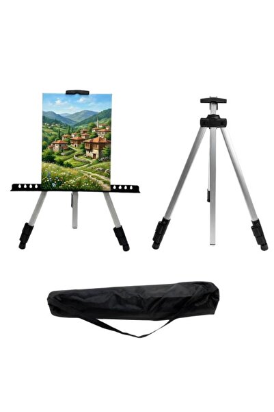 Temel Katlanabilir Alüminyum Tripod Şövale - Ayarlanabilir, Ultra Hafif, Taşı...