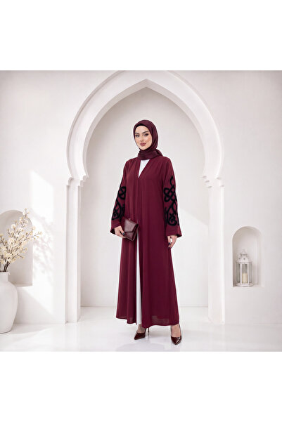 Muslima Wear Muslima Bordo Saten Abaya