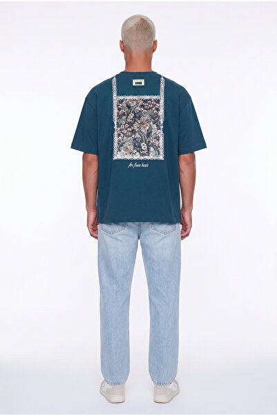 Respire Men's Ffb Vintage Embroidered Oversize T-Shirt Emerald