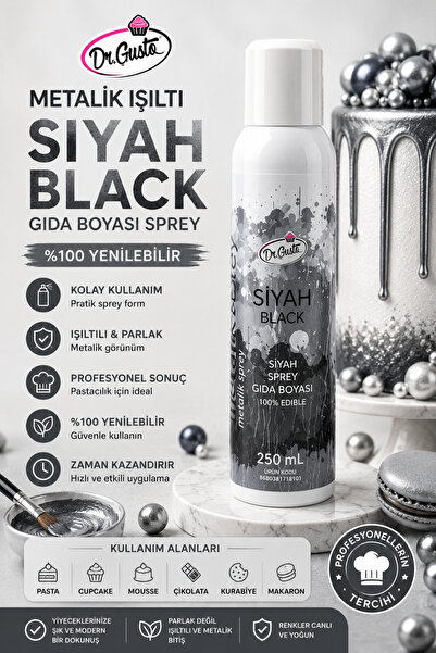 Dr. Gusto DR GUSTO METALİK SPREY SİYAH-250 ML