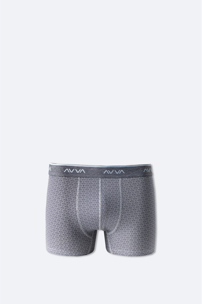 Avva Men's Gray Patterned Cotton Single Regular Fit Boxer A51Y9505