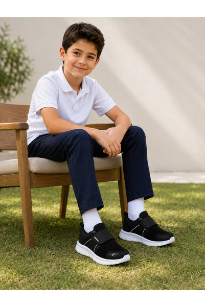MOON CLOUD Tedy Unisex Çocuk Bağcıksız Cırtlı Rahat Esnek Günlük Sneaker Spor Ayakkabı ZYN124