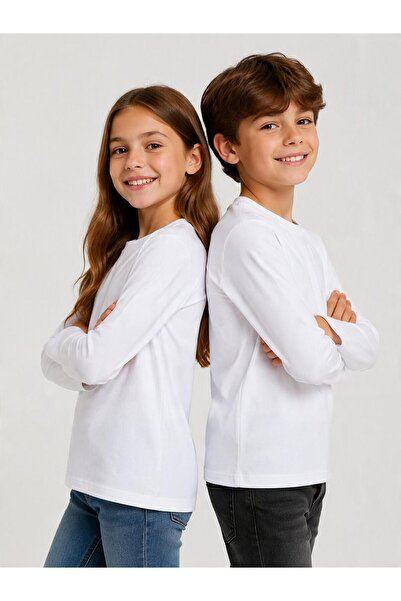 ALG TRICOU UNISEX CU MÂNECĂ LUNGĂ PENTRU COPII - GULER CREAȚ DIN BUMBAC