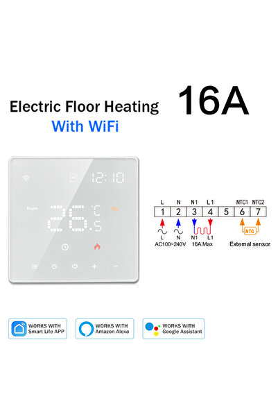 Choice1 220-240V ME81LED -16A -01 Tuya Smart Home Wifi Heating Thermostat War...