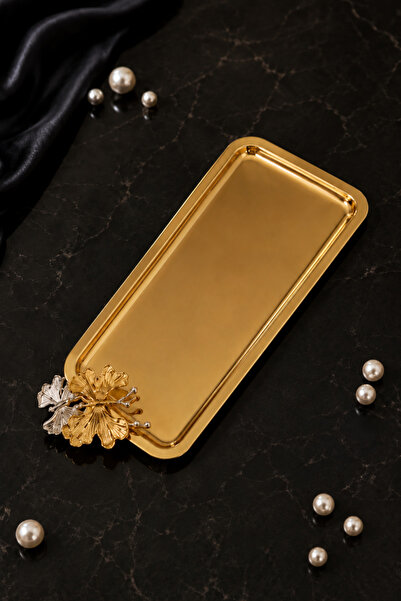 JASPER Goldessa 1 Piece Rectangular Gold Stainless Steel Coffee Presentation ...