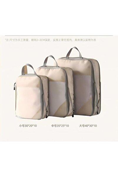 Choice3 white HOMEFISH 3-Piece Travel Compression Packing Cube, Travel Bag Lu...