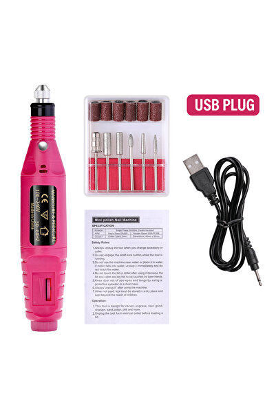 choice2 USB Red Strong Electric Nail Sander Nail Drill Machine Grinding Equip...