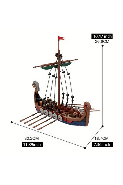 Choice 463PCS MOC Medieval Vikinged Ship 463 PCS Ocean Adventure Navigation B...