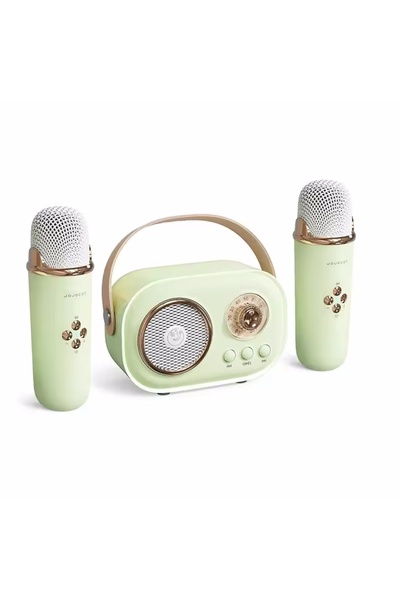 Choice1 green with 2 mic Karaoke Portable Wireless Bluetooth Speaker With Mic...
