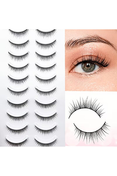 Choice 10 pairs of supernatural nude false eyelashes, light and skin-friendly...