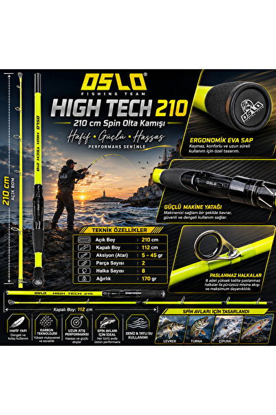 Oslo Karbon 5-45gr High Tech 210cm Spin Olta Kamışı