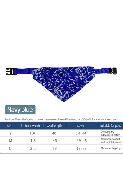 Choice S Blue scarf Pet Triangle Scarf Cat Dog Saliva Towel Printed Pets Dog ...