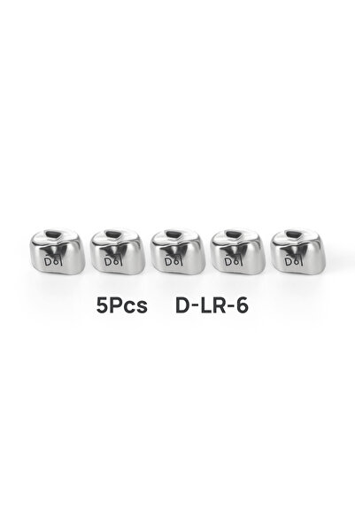 Choice45 D-LR-6 5 قطع تيجان أسنان، تيجان معدنية جاهزة، تيجان مؤقتة من الفولاذ...
