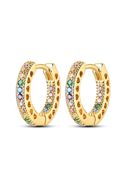 Choice32 KTE112-GD Gold Color Silver 925 Earring For Woman Round Sun Moon Hea...