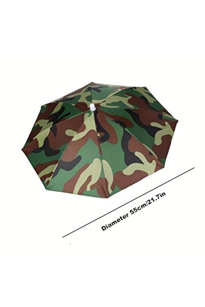 Choice Camouflage 1pc Foldable Headwear Umbrella Portable Waterproof Fishing ...