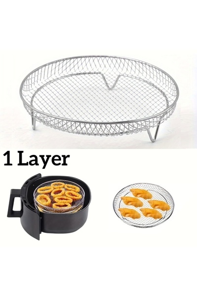 Choice Circular 1 Layer 1/3Layer Stainless Steel Air Fryer Accessories Stacka...