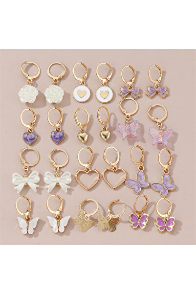 choice2 YSE299 24pcs/Set Earring set new butterfly love flower resin pendant ...