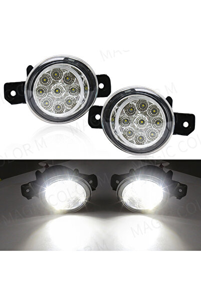 Choice3 LED White A 2Pcs Car Fog Lamps Front Bumper Daytime Running Lights DR...