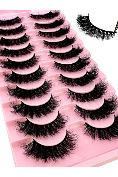 Choice 10 pairs3D115 NEW 10 Pairs Cat Eye Lashes Fluffy Faux Mink Lashes 8D W...