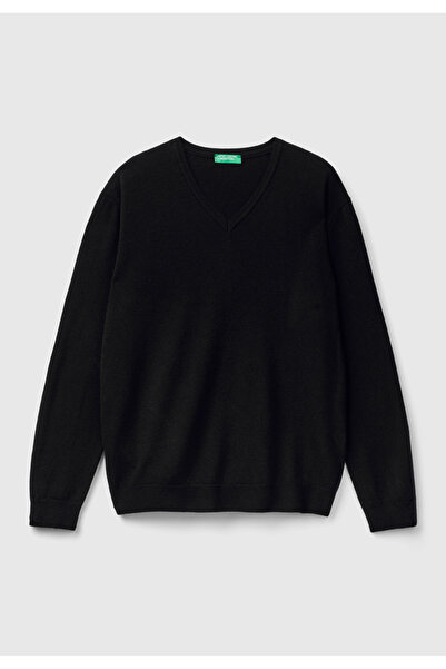United Colors of Benetton Men's V-Neck Merino Sweater 311931002U4407