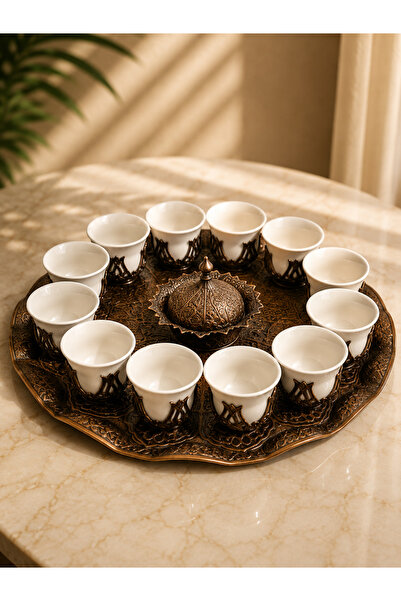 E orient 12-Person Set Metal Coffee Cup Set _ Zemzem Set