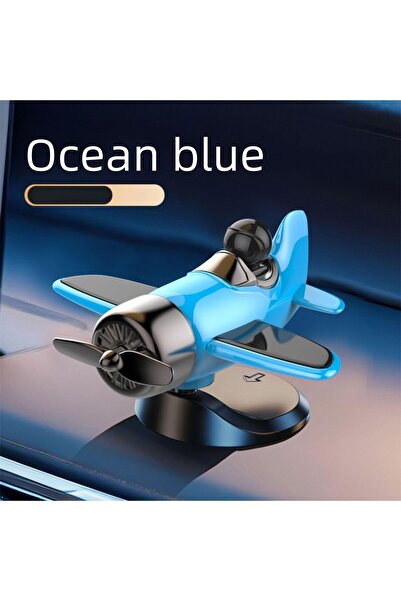Choice blue 1pc Solar Powered Rotating Airplane Car Dashboard Ornament 360° A...