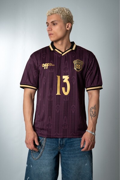 Plus Eighteen No:13 Urban Soul Polo Yaka Mor Erkek Futbol Forması