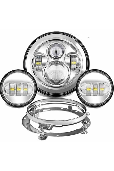 Choice4 A Set Sliver 7inch LED Headlight +4.5inch Fog Lights 7"Bracket Mounti...