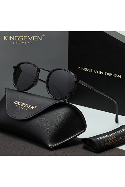 Choice3 Black Gray KINGSEVEN Causal Round Frame Sunglasses Fashion Men Polari...