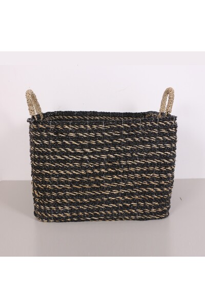 Mylamp Black Sea Banana Fiber Handmade Large Basket 53X55X48 cm