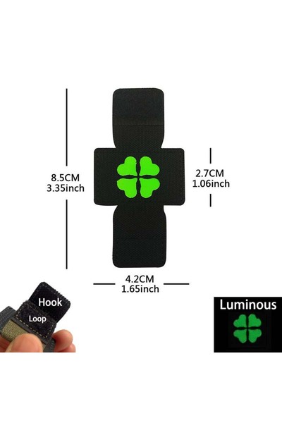 Choice10 22-Buckle B G Four Leaf Clover,Lucky Clover Emblem Luminous Patch MO...