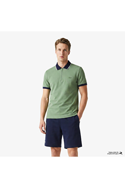 Lacoste Erkek Regular Fit Renk Bloklu Yeşil Polo