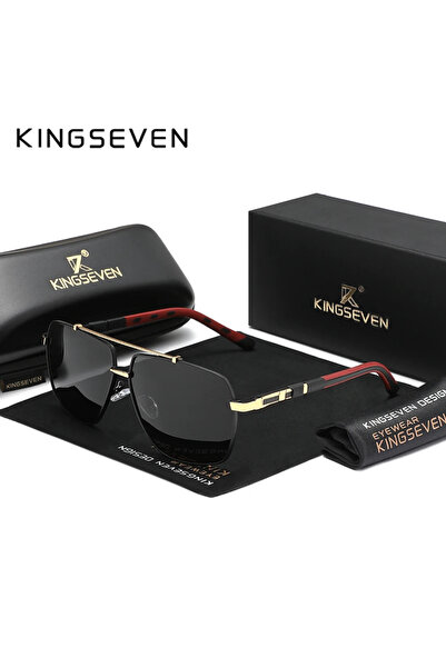 Choice5 نظارات شمسية فاخرة جديدة من KINGSEVEN باللون الرمادي الذهبي للرجال، إ...