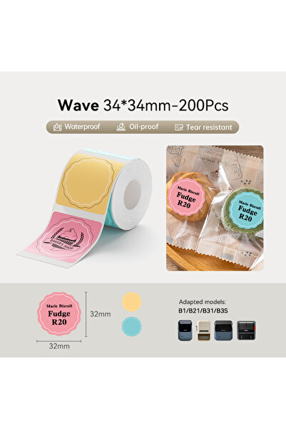Choice7 Color 3434 Niimbot Thermal Label 20-50mm Width Round/White/Color Adhe...