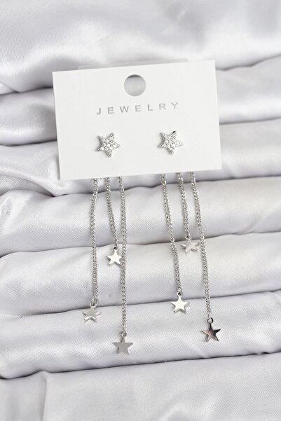 Inure Jewelry أقراط نسائية متدلية من النحاس الفضي اللون من ماركة يلدز موديل