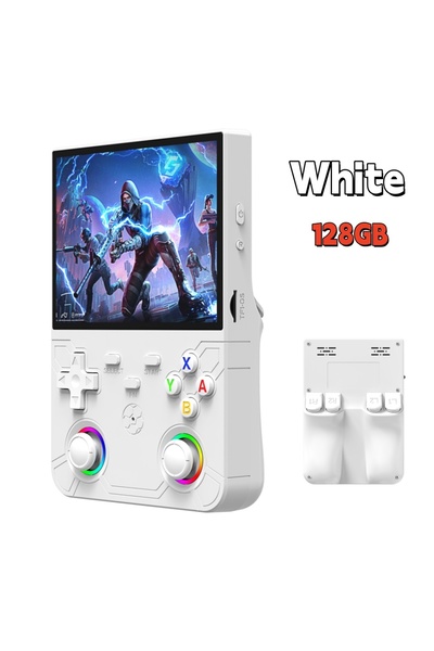 Choice4 White 128GB New R36 Ultra X Handheld Retro Video Game Console IPS Scr...