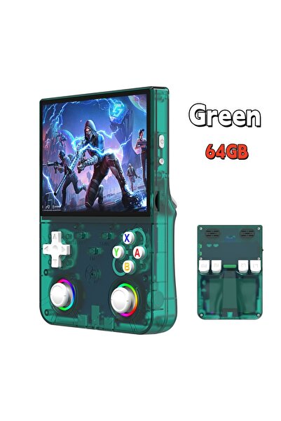 Choice3 Green 64GB New R36 Ultra X Handheld Retro Video Game Console IPS Scre...