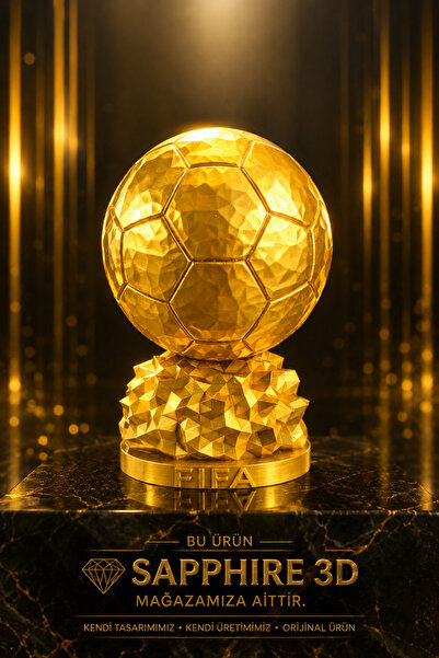 Sapphire 3D ballon d'or FIFA Altın Futbol Kupası Dekoratif Biblo – Şampiyonlu...