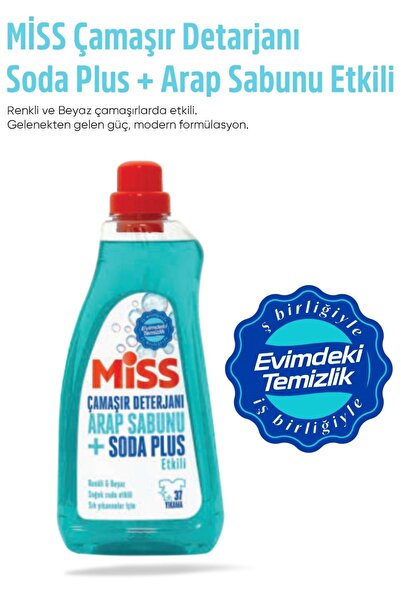 Miss Çamaşır Deterjanı Arap Sabunu+Soda Plus Etkili 1500ml 1 adet